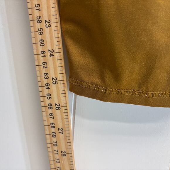 Fabletics Gold Shiny Maternity Athleisure Activewear Leggings Size L Maximalist - Picture 5 of 7